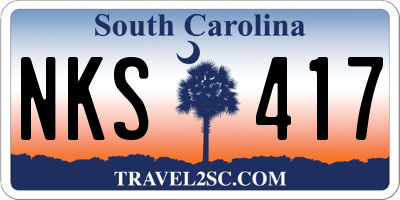 SC license plate NKS417