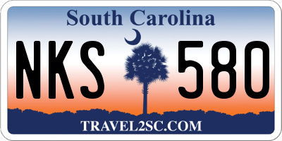 SC license plate NKS580