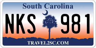 SC license plate NKS981