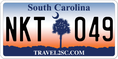 SC license plate NKT049