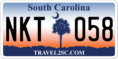 SC license plate NKT058