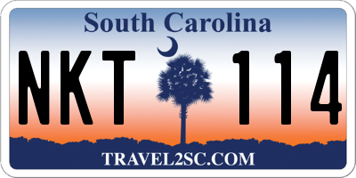 SC license plate NKT114