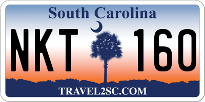 SC license plate NKT160