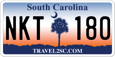 SC license plate NKT180