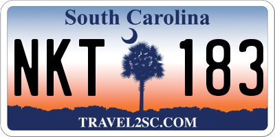 SC license plate NKT183