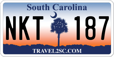 SC license plate NKT187