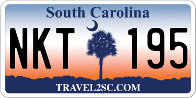 SC license plate NKT195