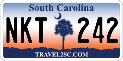 SC license plate NKT242