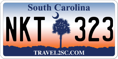 SC license plate NKT323