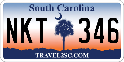 SC license plate NKT346