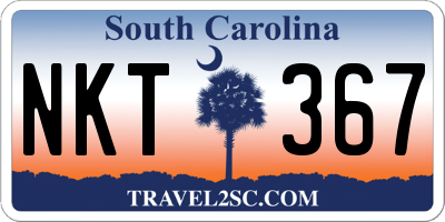 SC license plate NKT367