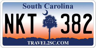 SC license plate NKT382