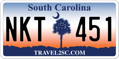 SC license plate NKT451