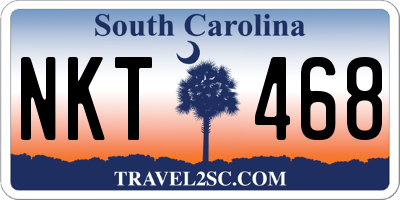 SC license plate NKT468
