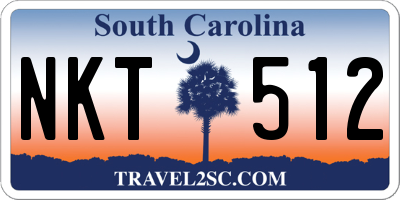 SC license plate NKT512