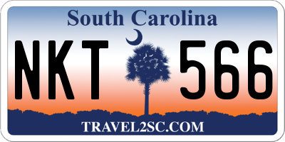 SC license plate NKT566