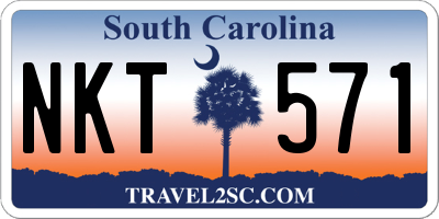 SC license plate NKT571