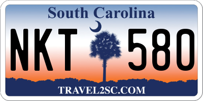 SC license plate NKT580