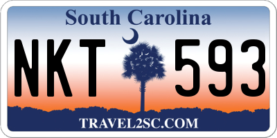 SC license plate NKT593