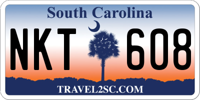SC license plate NKT608