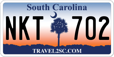 SC license plate NKT702