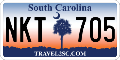 SC license plate NKT705