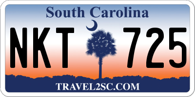 SC license plate NKT725