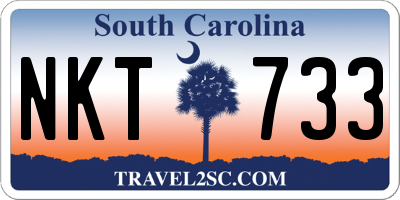 SC license plate NKT733