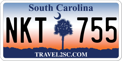 SC license plate NKT755