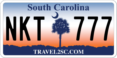 SC license plate NKT777