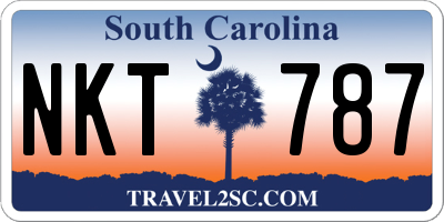 SC license plate NKT787