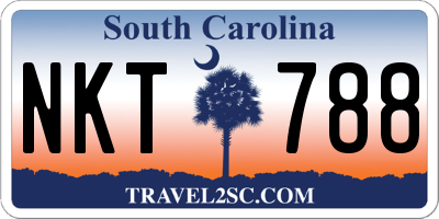 SC license plate NKT788