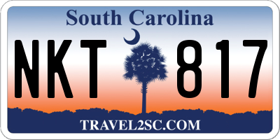 SC license plate NKT817