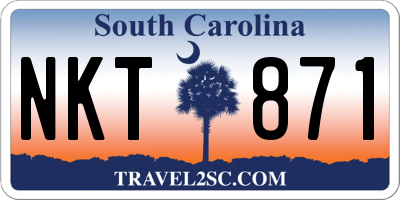 SC license plate NKT871