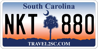 SC license plate NKT880