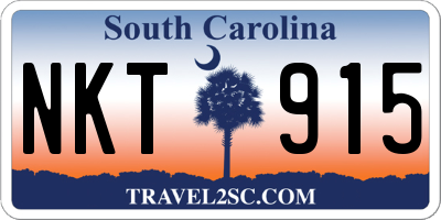 SC license plate NKT915
