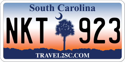 SC license plate NKT923