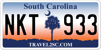 SC license plate NKT933