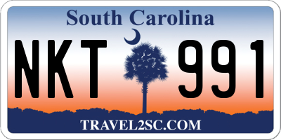 SC license plate NKT991