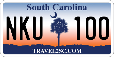 SC license plate NKU100