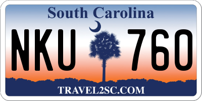 SC license plate NKU760