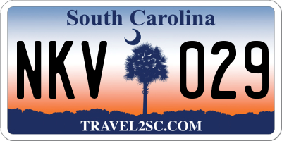 SC license plate NKV029