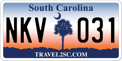 SC license plate NKV031
