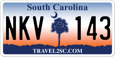 SC license plate NKV143