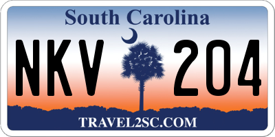 SC license plate NKV204