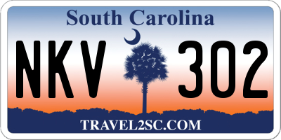 SC license plate NKV302