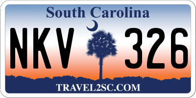SC license plate NKV326
