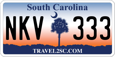 SC license plate NKV333