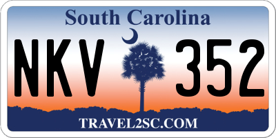 SC license plate NKV352