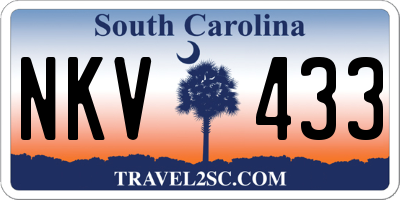 SC license plate NKV433